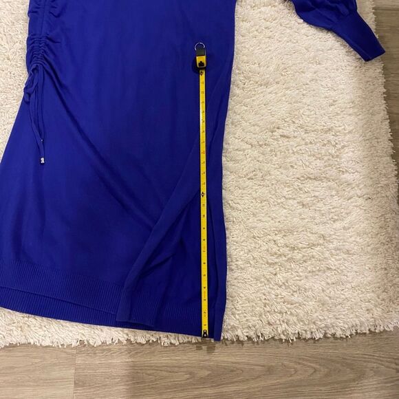 Ted Baker London Aavvaa Knitted Dress W/Ruched Side Detail, Blue. Size 5, US 12 - Picture 14 of 16